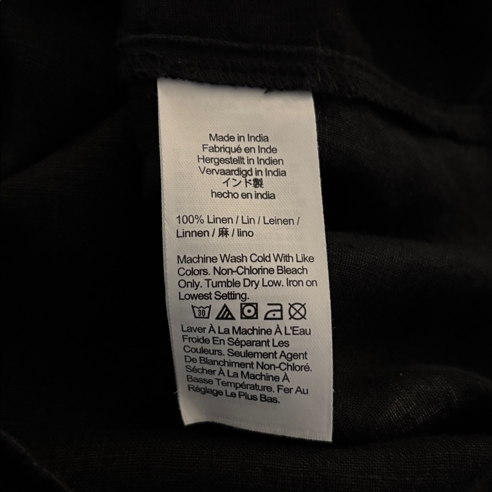 J. Crew Women's Black linen short sleeve cabana popover top - Picture 4 of 4